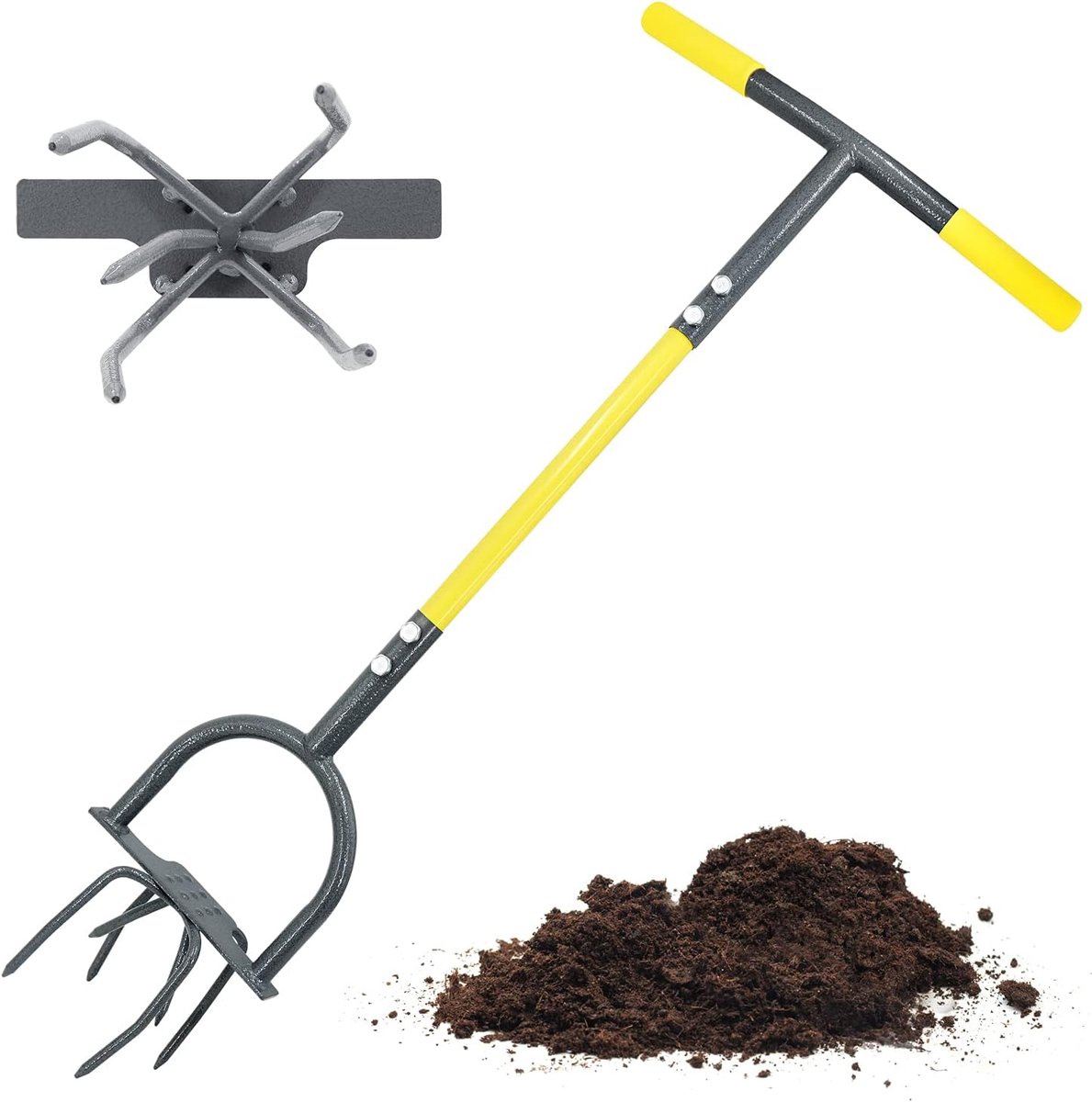 Tuin Twist Tiller Handleiding, Tuin Twist Cultivator met Stalen Aas, Duurzame Tuin Klauw Cultivator, Ideaal Tuinieren Hand Twist Tiller Tool