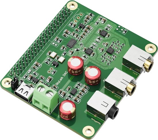 HiFi DAC Pro Hat met ES9038Q2M voor Raspberry Pi 5/4/3B+/3B/Zero - Audiokaart 384kHz/32bit & DSD512, DAC voor Volumio/Moode, Koptelefoon- en Gebalanceerde Uitgang