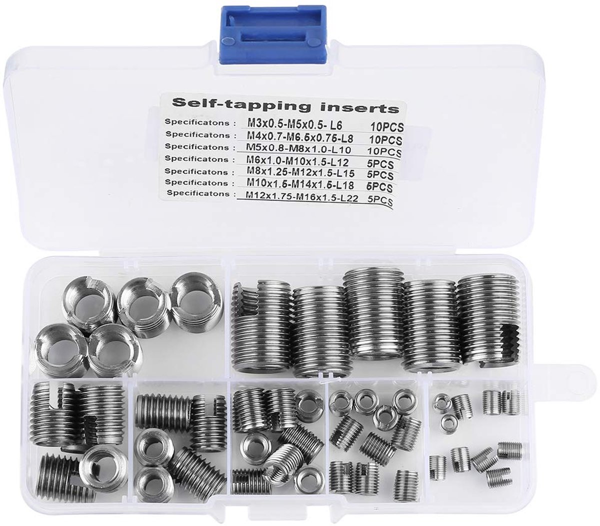 50Pcs Roestvrij Staal Interieur Schroefdraad Zelftappende Inzetstukken Schroefdraad Versterking Reparatie Tool