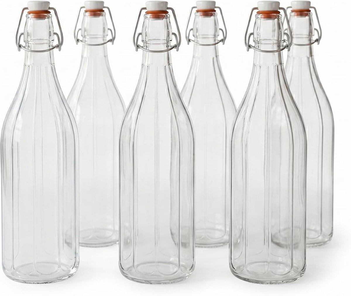 | Set van 6 glazen flessen voor water, wijn, dranken, dranken (hermetische wijnfles)