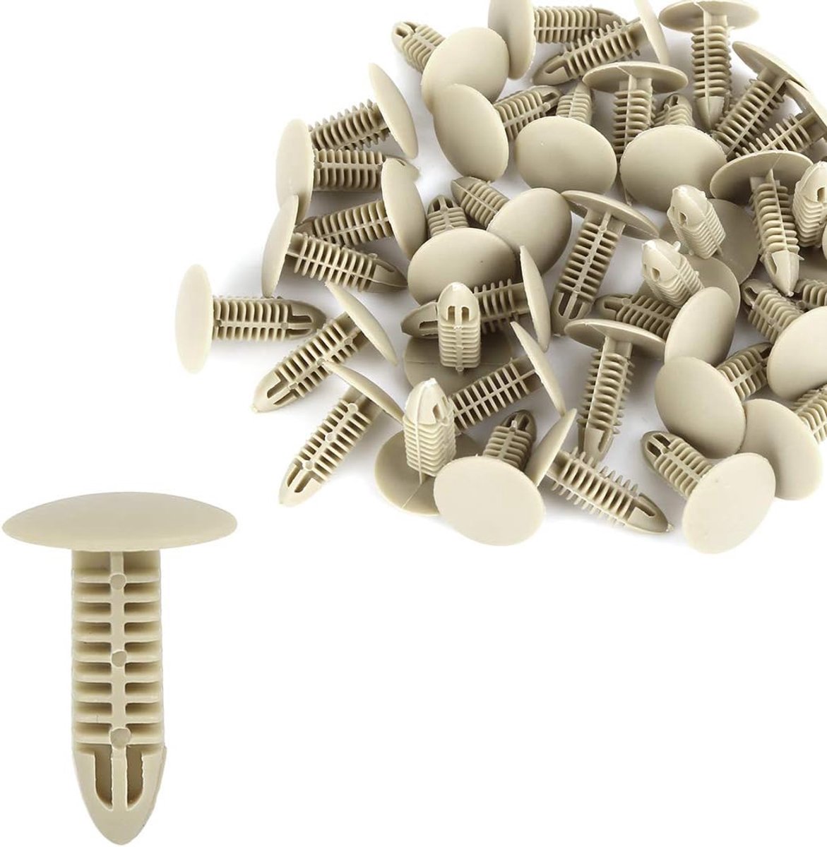 AUTOHAUX 40 stuks bouten klinknagels spatbord clips 7 mm gat diameter kunststof beige voor auto