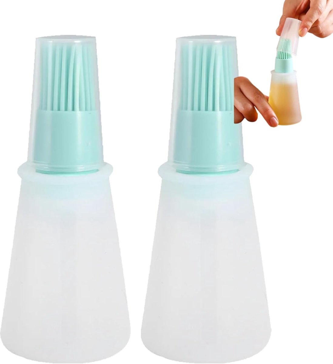 2 stuks siliconen BBQ gebak bakken borstel olie saus fles borstel (groen)