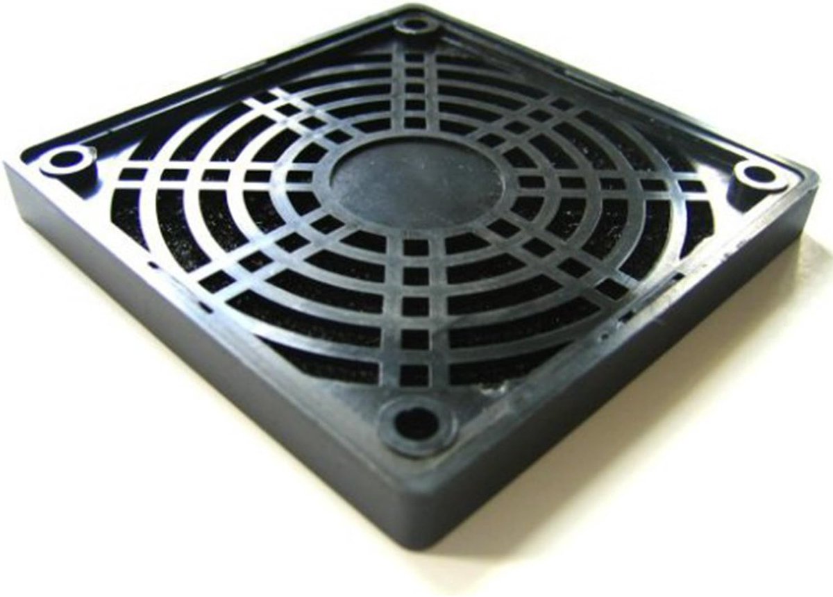 Plastic filter 120 zwart - fan cover 120 x 120 mm, ventilatorfilter, pc-stoffilter, 120 mm stoffilter, computer fan stoffilter