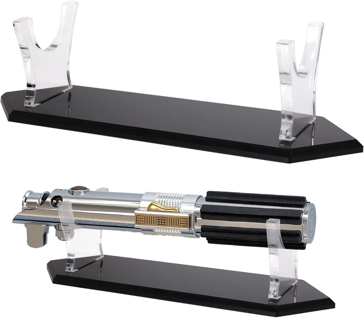 Standaard Light Saber Houder Acryl Bureaublad Lightsaber Display Stand Lightsaber Hilt Standaard voor Display LightSaber Sword Decoratief huis(Zwarte onderkant)