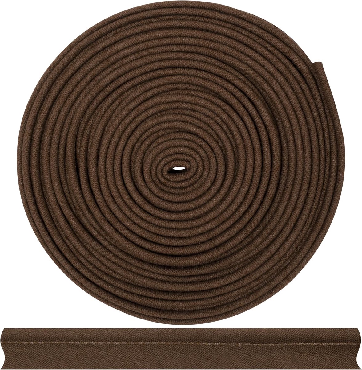- C72049 biasband sierband 4,5 meter x 10 mm - van 50% polyester en 50% katoen - kleur bruin - passepartout boorden kleding kussen quilt paspels om te naaien