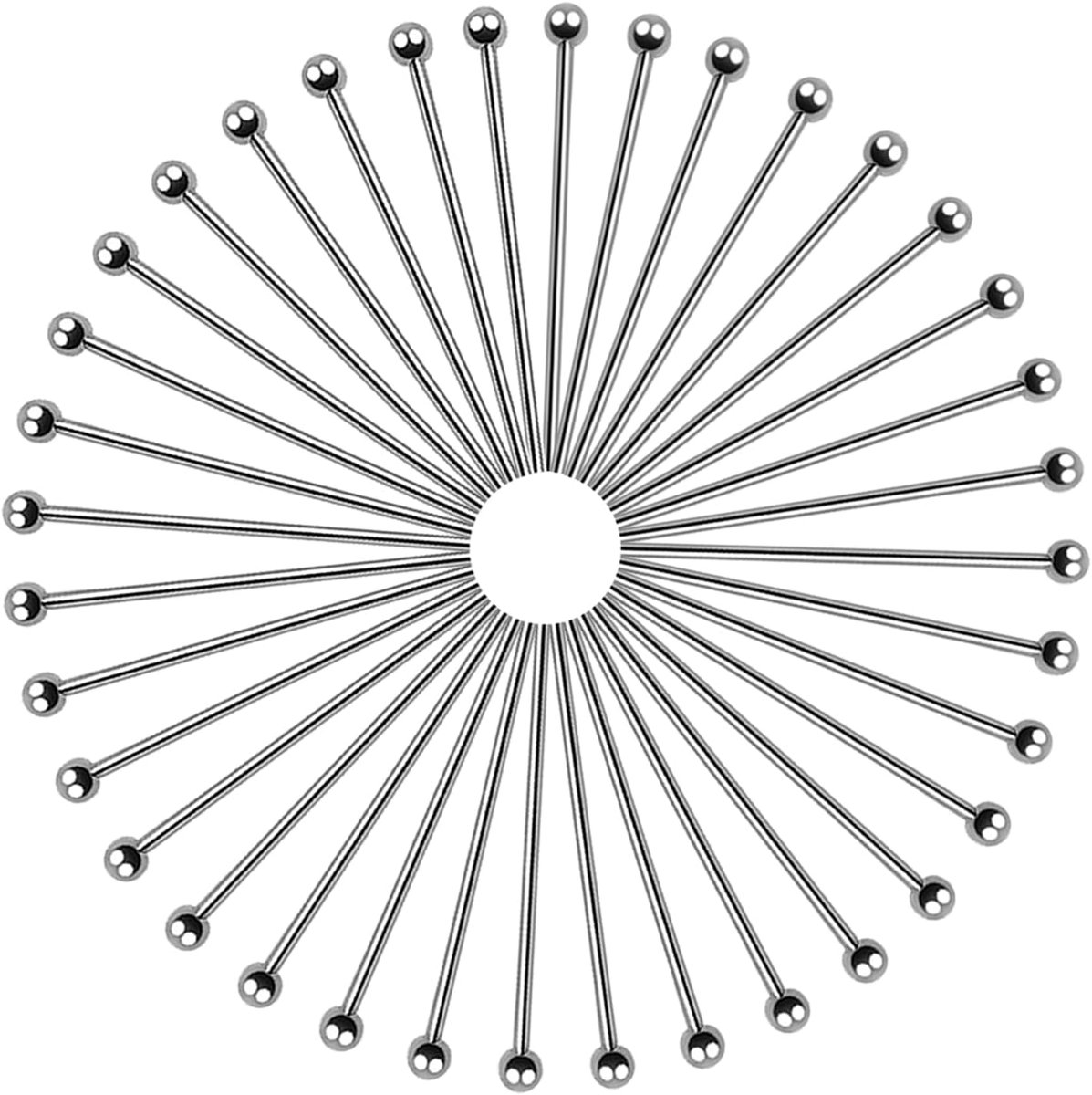 200 stuks Klinknagels 20 mm Kogelkop Rechte Pennen Zilver Roestvrij Staal Kogelkopstift Hoofdspelden voor Oorringen Halskettingen Hangers Sieraden Maken