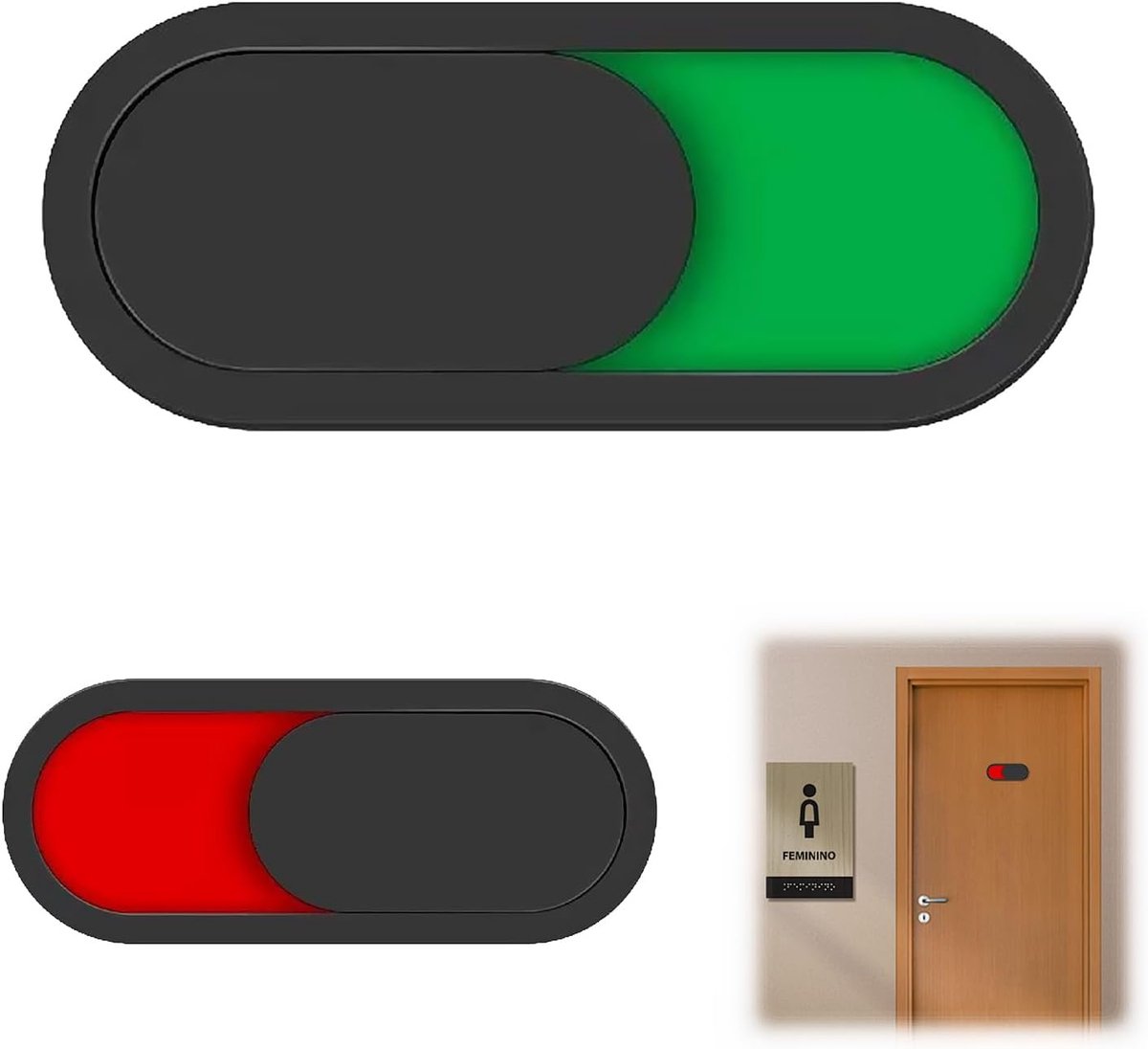 2 stuks gesloten open paneel, schuivende lijm, bezette vrije plaat, acryl deurplaat, officieel voor kantoor, decoratief, voor vergaderingen, toilet, school, kantoor, toilet