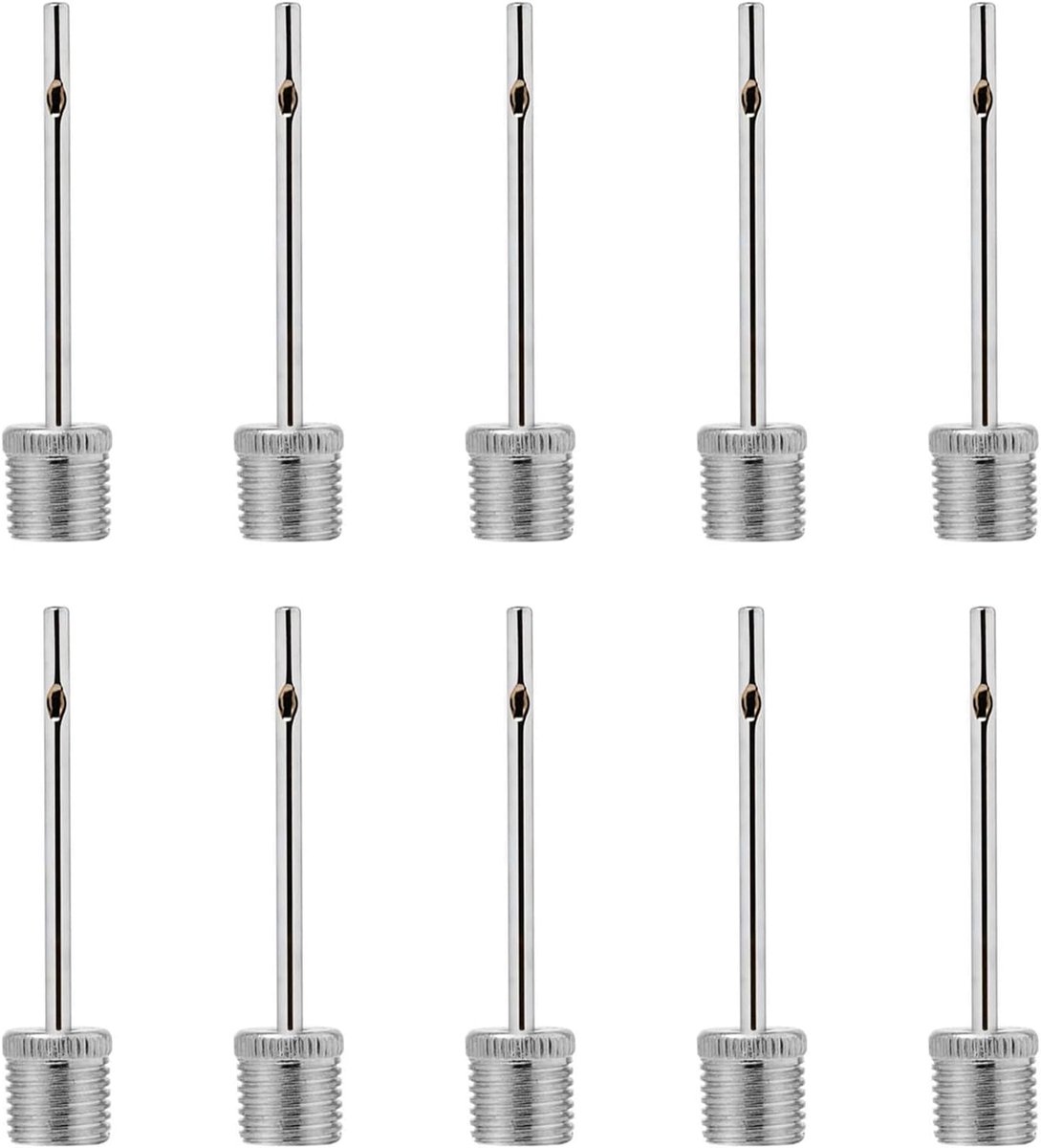 10 stuks balpompnaalden, roestvrijstalen luchtpompnaalden, balpompen, opblaasnaald, zilveren ventieladapter, opblaasbare naald voor basketbal, volleybal, voetbal, sportballen