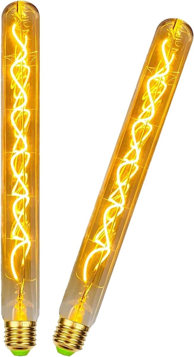 Vintage gloeilamp E27, ledlamp E27, dimbaar, 4 W, wandlamp, lengte 30 cm, ledlamp, buis, 2 stuks