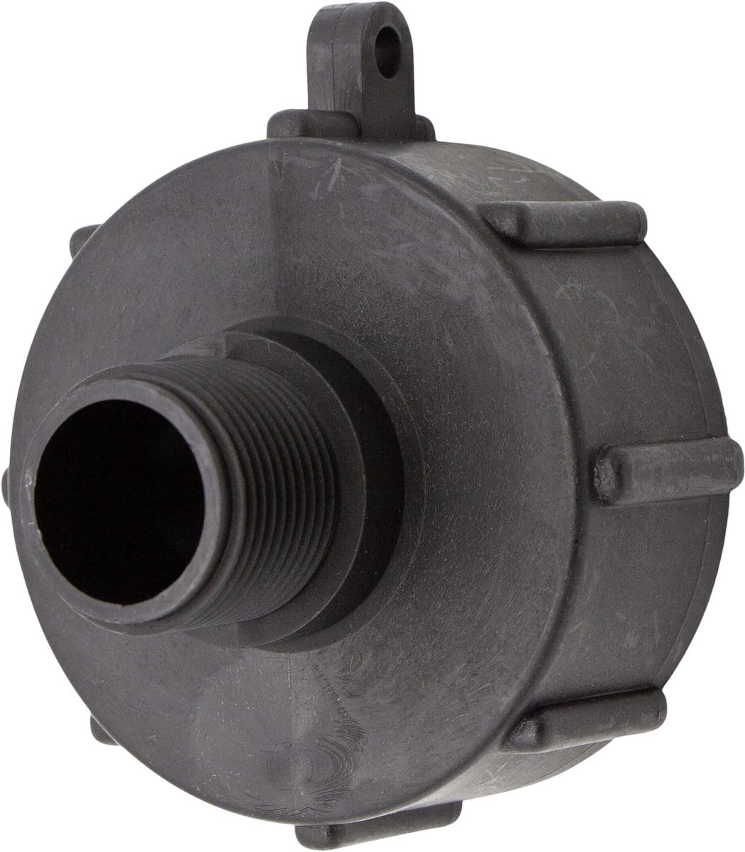 IBC adapterdop 15402, S60x6, 3/4" buitendraad, kunststof, zwart