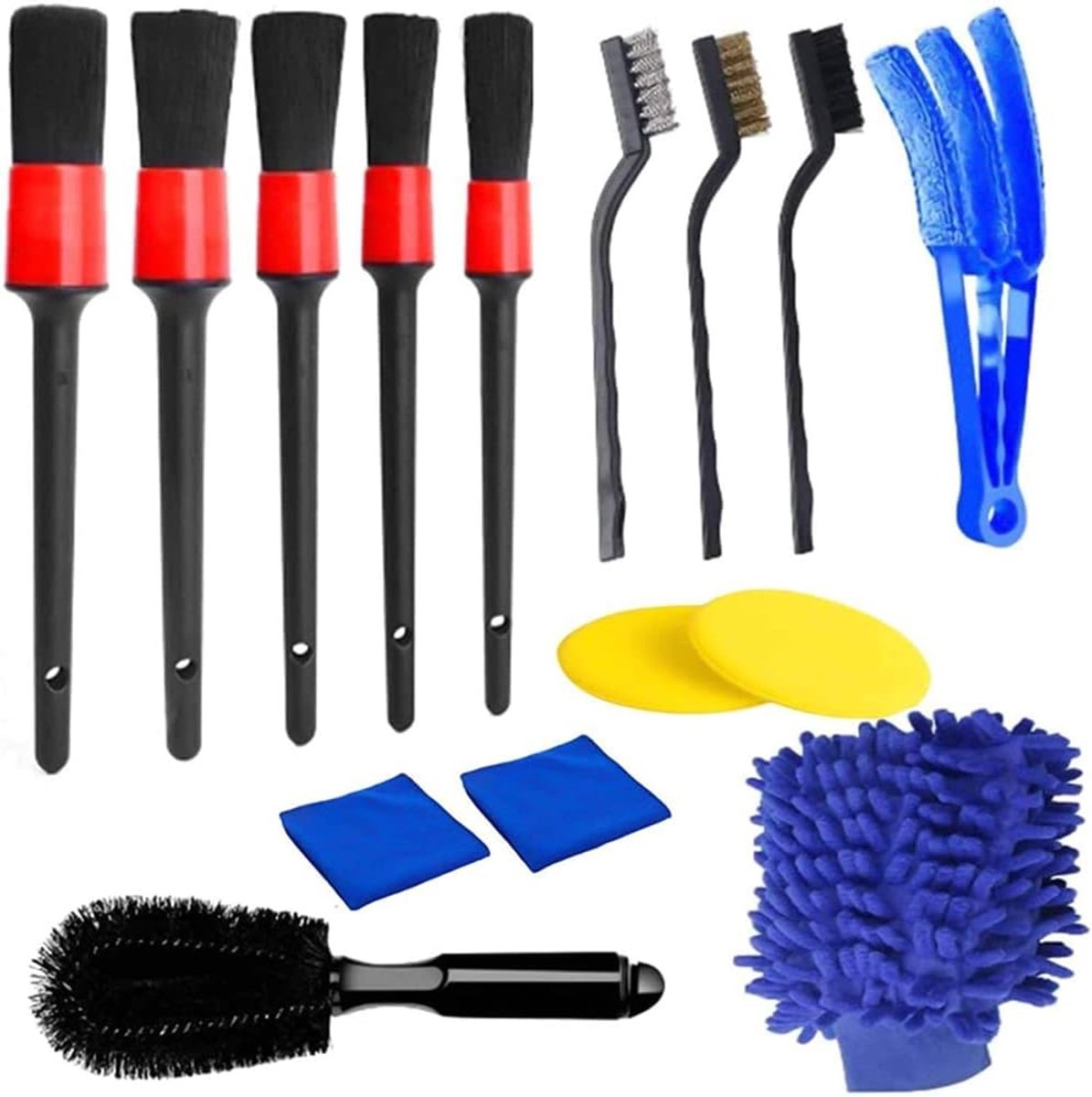 Borstels Kit Auto Detailing Borstels Set Voor Autostoel Reiniging Auto Motor Detailing Kit Motorfiets Interieur Exterieur Luchtopeningen Motor