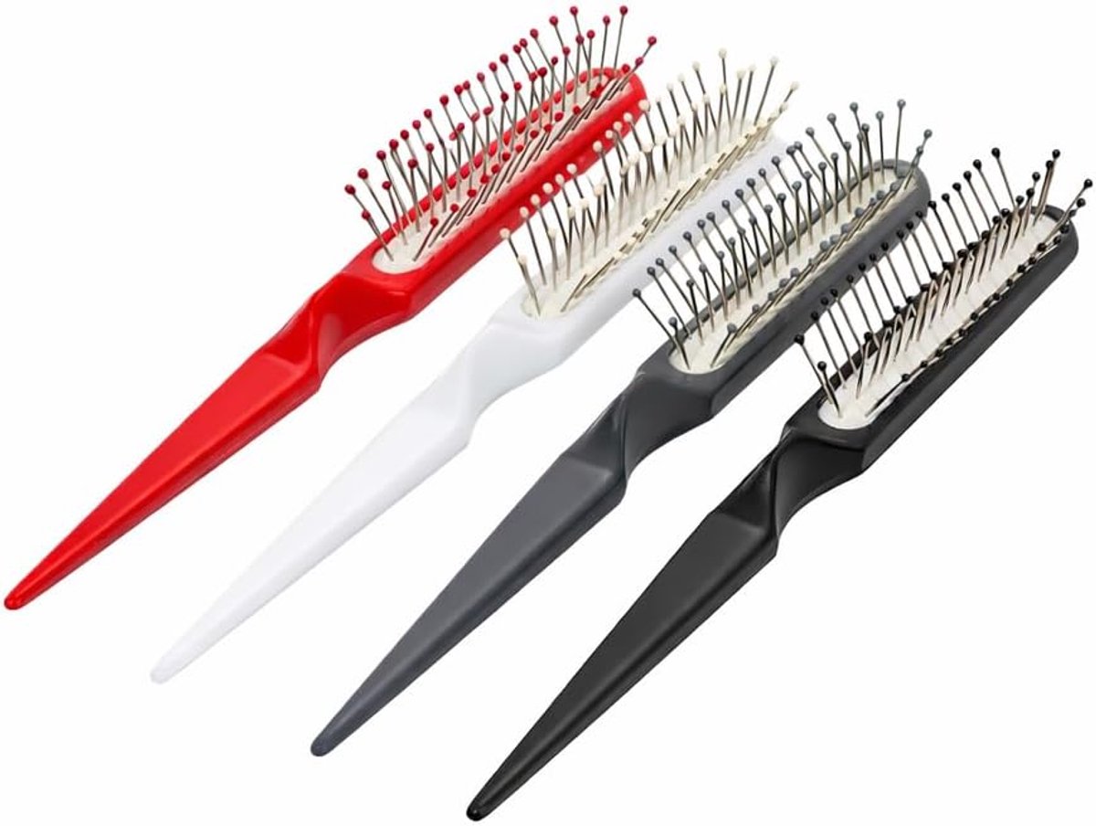 Borstel met noppen in verschillende kleuren, veelzijdig inzetbaar voor pruiken, extensions en haarstukjes (zwart)