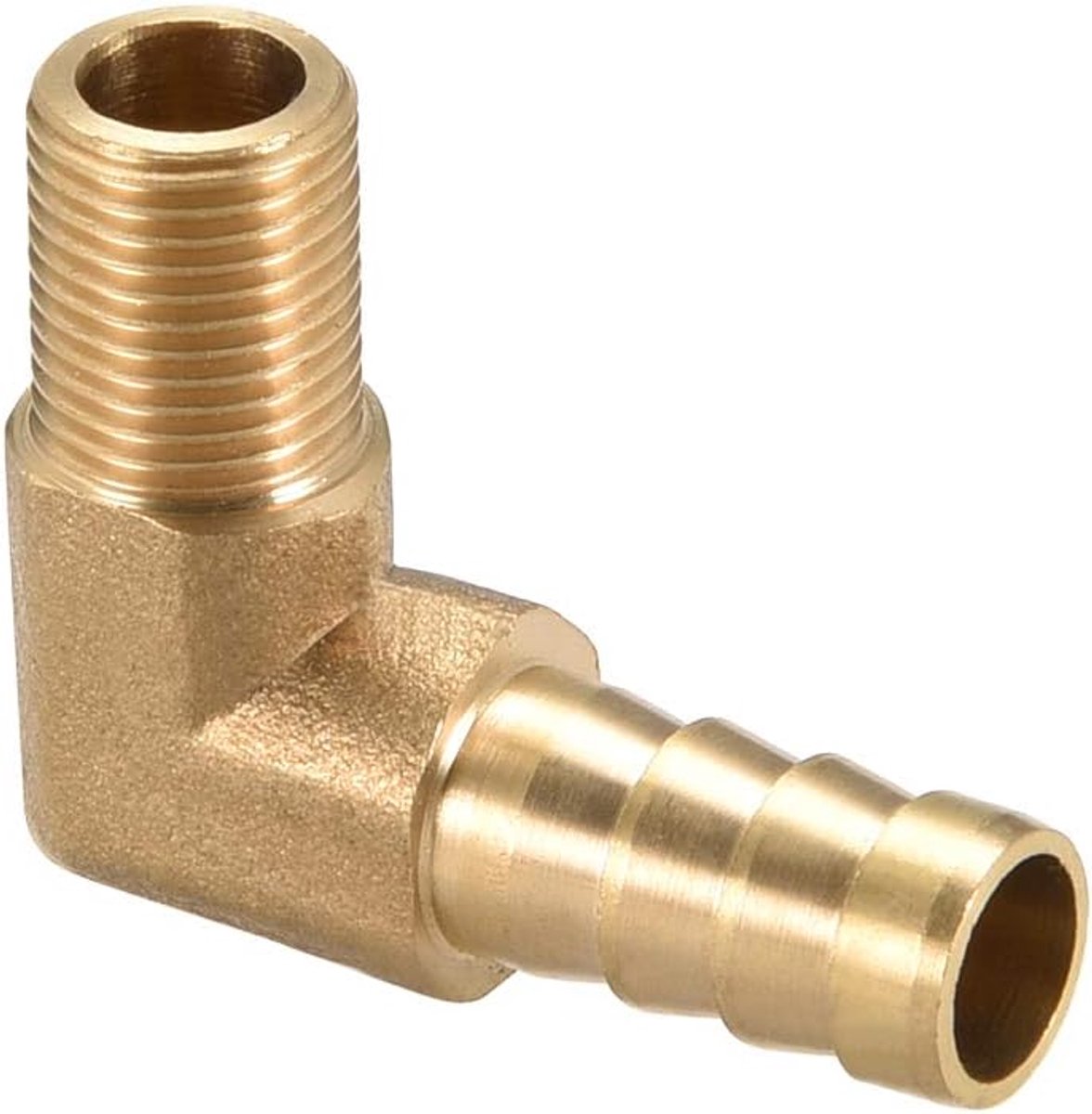 sourcing map Messing Barb slang 90 graden ellebogen 6 mm stekel x 1/8" G stekker fluit 1/8 G Male x 8mm Barb