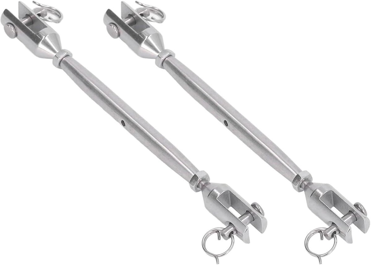 2 Stuks Kaak Spanschroef, 316 Roestvrij Stalen Haak Connector Sluiting Marine Gesloten Lichaam Kaak Spanschroeven Touw Werken Voor Draadkabel Kabel(M4)