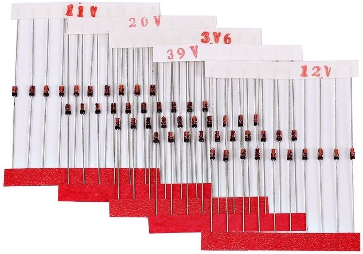 300 stuks (2 V ~ 39 V) 30 waarden 1 / 2 W 0,5 W zener diode set gemengd assortiment KIT