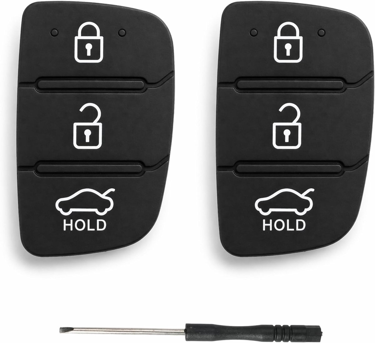 SnelShoppen - 2 Stuks Autosleutel Toetsrubber voor Hyundai i40 i30 i20 i10 ix20 ix35 Tucson Santa Fe - Sleutelbehuizing Hyundai Vervangingsset, Silico