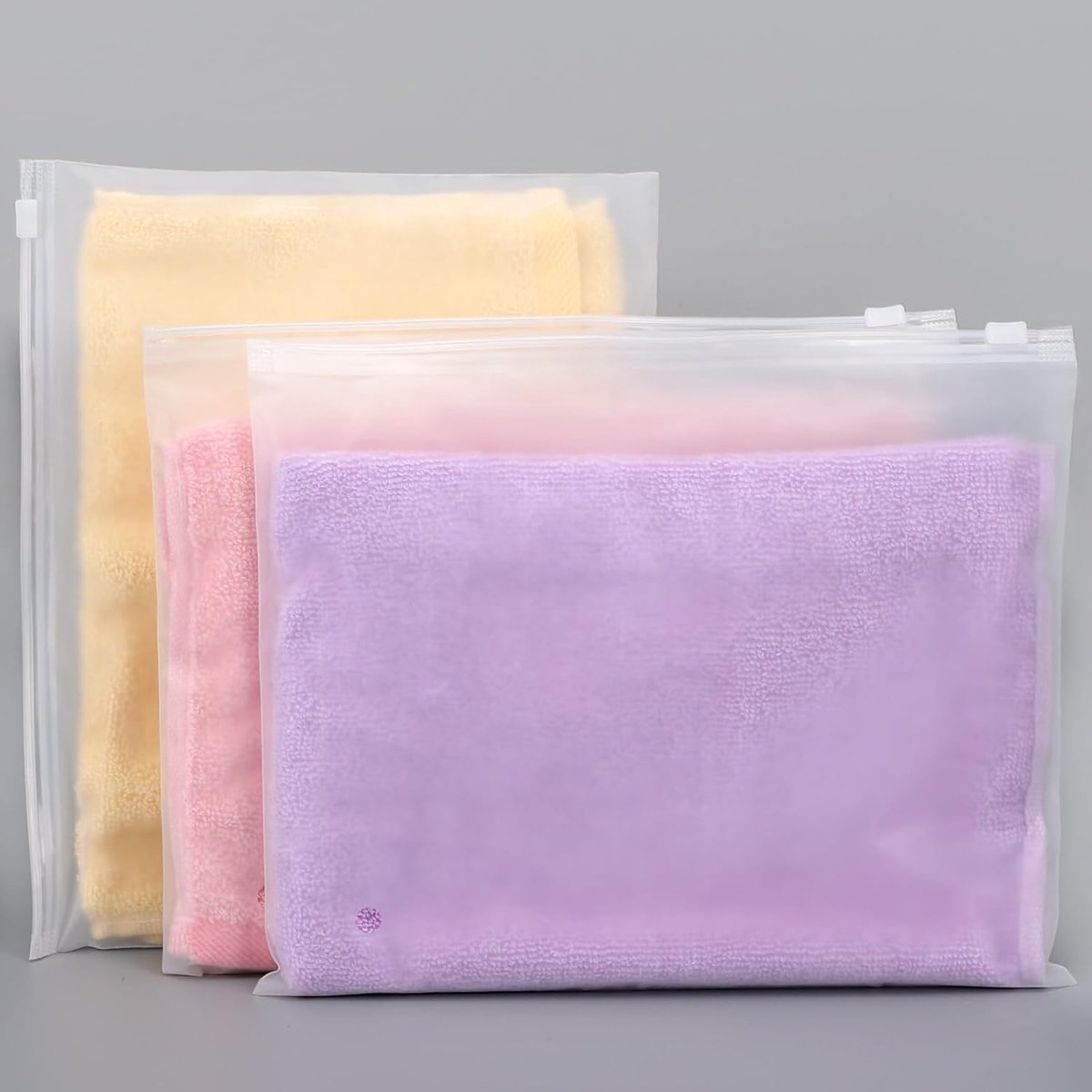 Ritszakken voor Kleding, 25 stuks 25 x 20cm Frosted Reiszakken, Herbruikbare Zakken met Ritssluiting, voor Ondergoed, Handdoek, Cosmetica (met Ventilatiegaten)