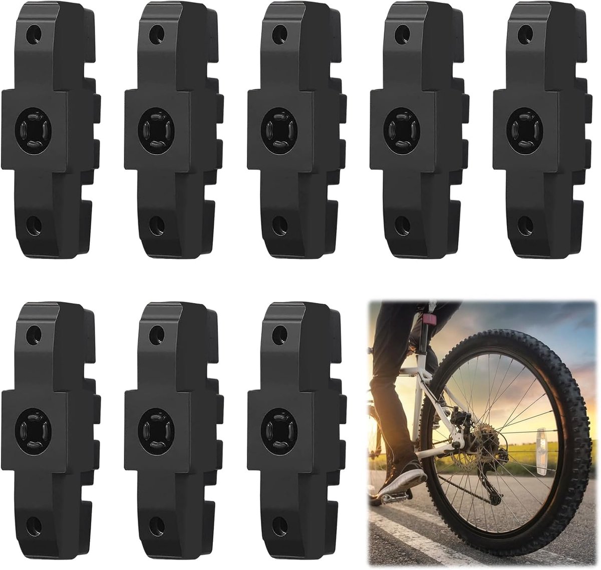 8 stuks remschoenen voor Magura Hs11 / Hs22 / Hs24 / Hs33 hoge remprestaties, 4 paar remschoenen fiets remblokken zwart voor Fydraulische velgrem