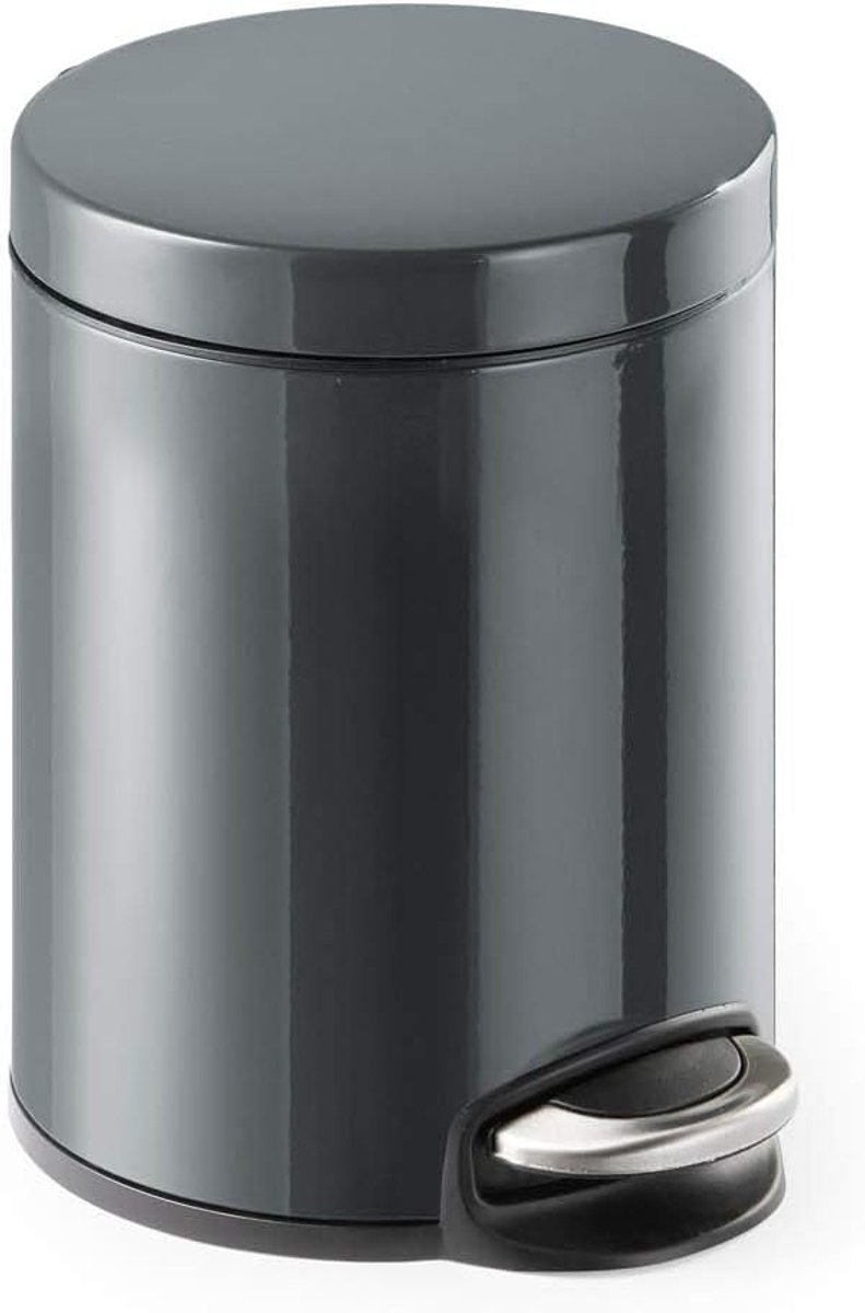 341058 Pedaalemmer metaal, rond, 5 liter, uitneembare binnenemmer, antraciet
