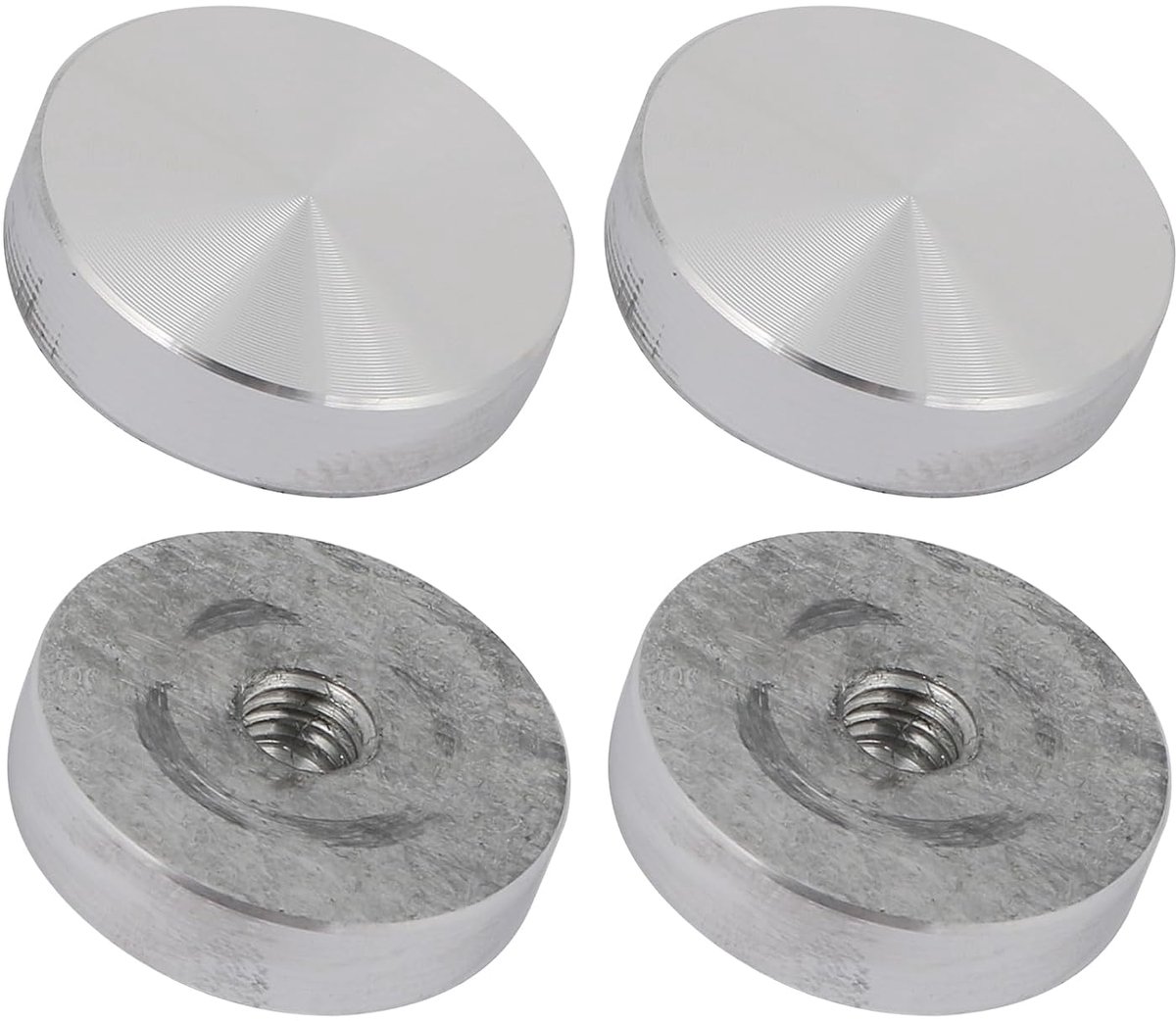 30 mm aluminium schijven x 4 stuks cirkelronde schijven hardware voor houder glazen tafel of stoel [zilverkleurig M8 schroefdraad]