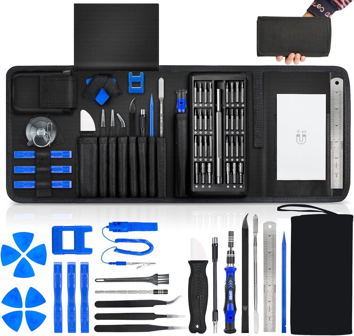 Gereedschapset, 91 pc precisie schroevendraaier Torx t6 t8 t9 t10, Magnetische reparatieset met spudger voor iPhone/macbook/ps4/ps5/xbox/switch controller,brillen,laptop,tablet en smartphone