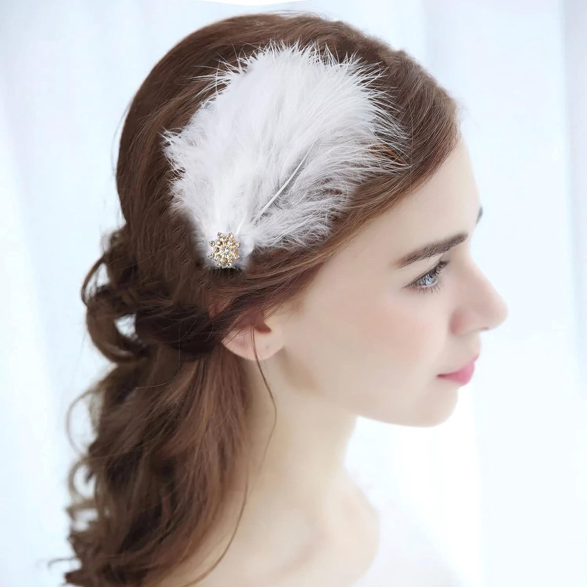 Haarspelden, veer hoofdtooi haarclips, 1920s dames haaraccessoires, veer haarclips voor vrouwen meisjes schaatsen ballet dansen kapsels haaraccessoires accessoires