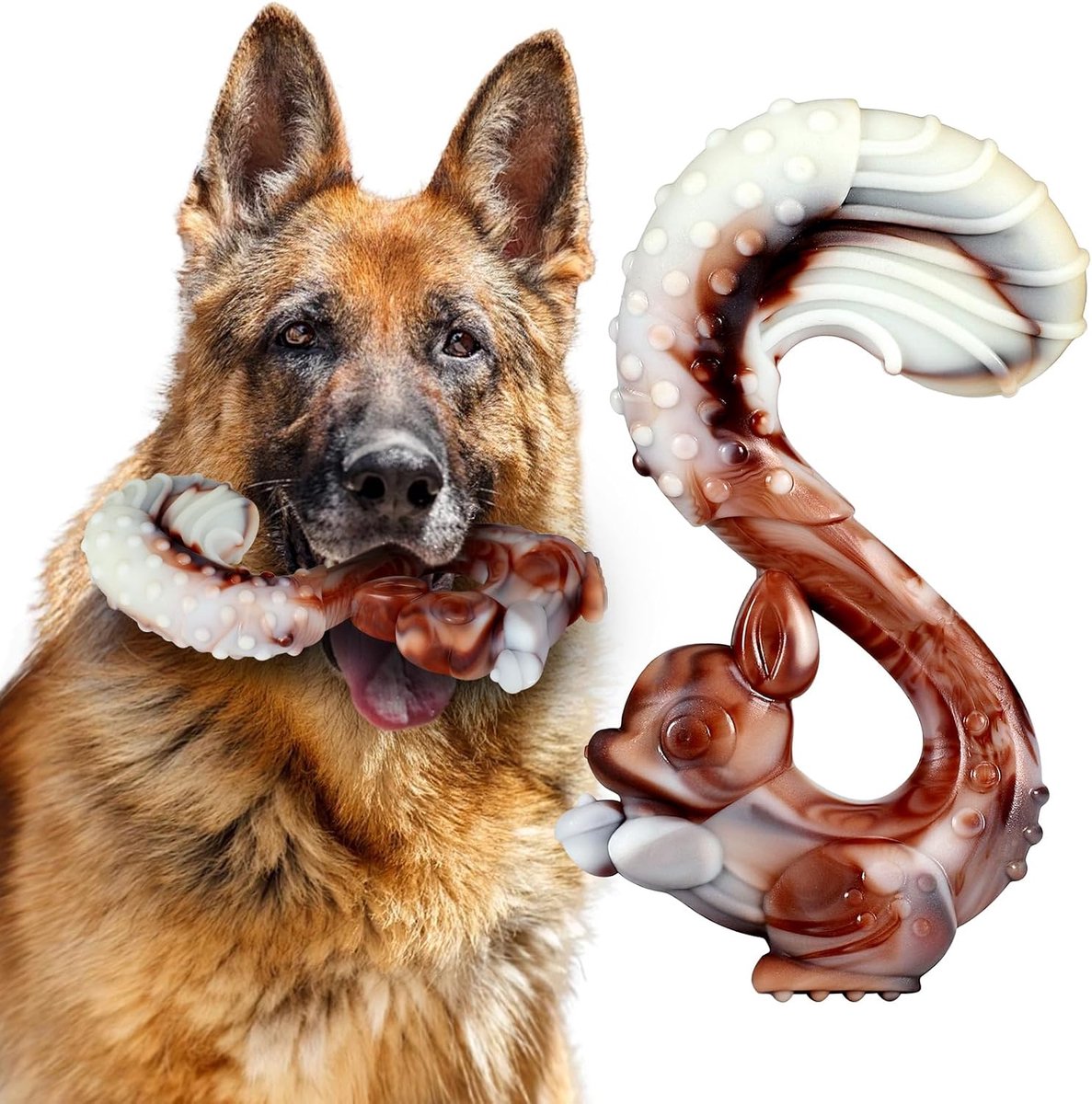 Kauwspeelgoed, Hondenknuffel voor Agressieve Kauwers, Langdurige Rundvleessmaak Nylon Hondenspeelgoed voor Middelgrote en Grote Honden, Tandenpoetsen