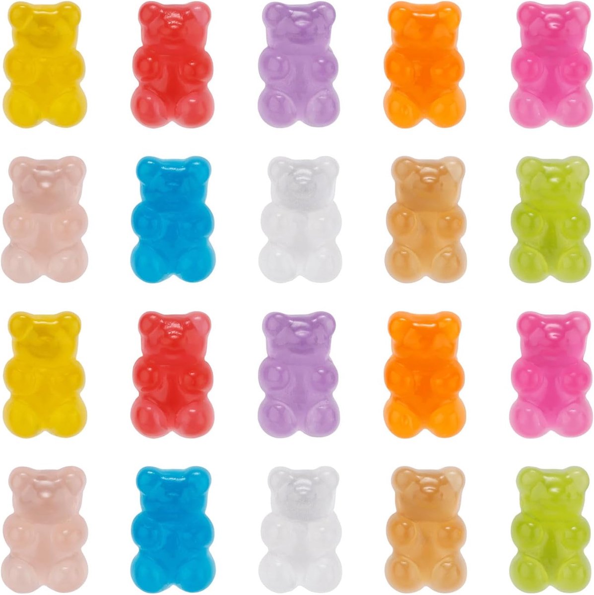 20st Lichtgevende Gummy Bear Schoenveter Bedels, Schattige Beer Schoen Bedels Kleurrijke Klomp Spelden Schoen Bedels voor Schoen Decoratie