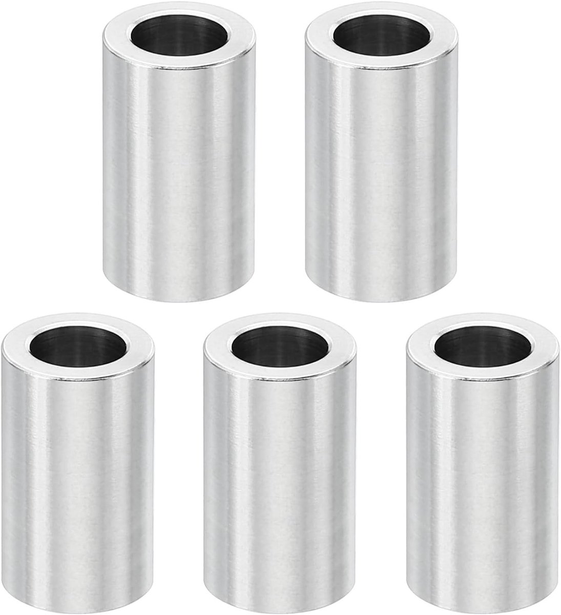 M6 roestvrijstalen afstandhouders, 5 stuks metalen afstandhouders roestvrij staal 6,2 mm ID x 10 mm OD x 20 mm L afstandsschroef afstandhouder ronde voor 1/4" of M6 schroefbouten