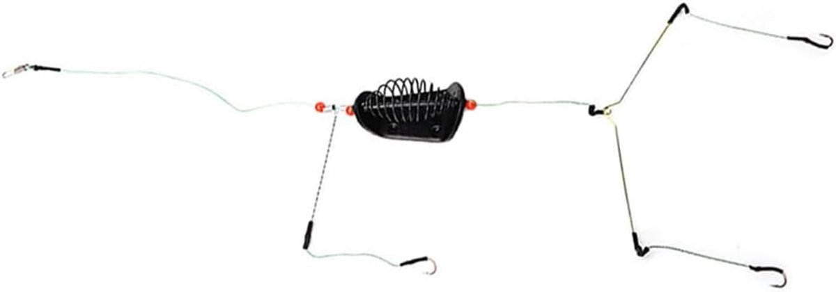 Bait Cage Feeder met Draad Haak Rigs Haken String Haken Groundbait Cage met 3 Haken Set Vliegtak met Lood Spring Barbed Tackle 20 g Set Vooringestelde Combinatie Klaar voor Gebruik