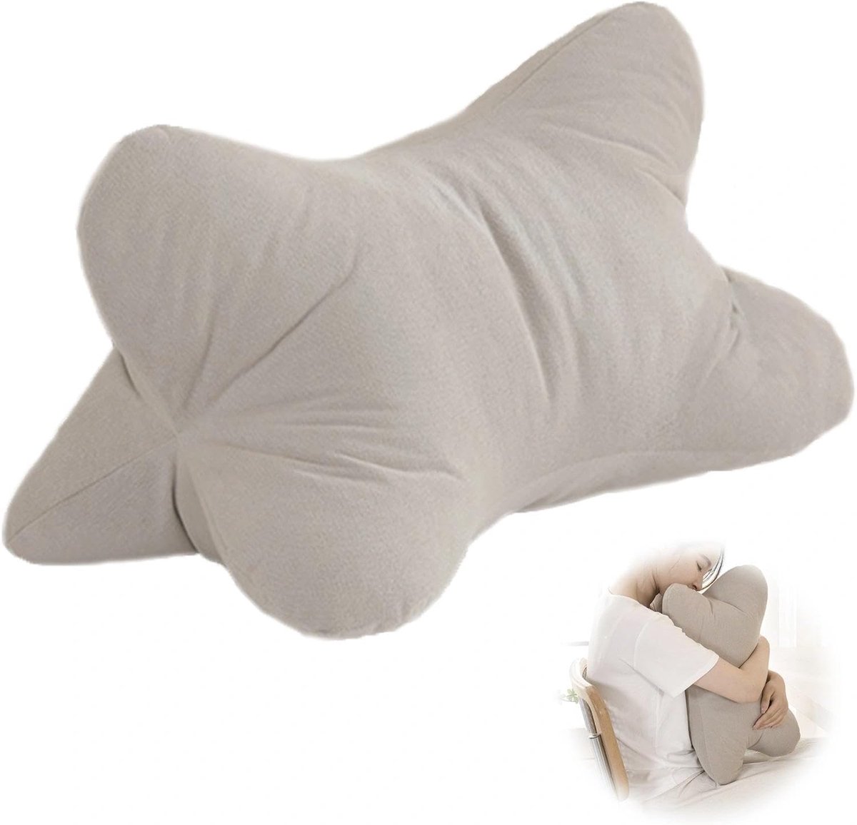 Neck Pillow Ergonomisch - Licht Curry - Flexibele Ondersteuning - Ideaal voor Lezen en Ontspannen - SnelShoppen