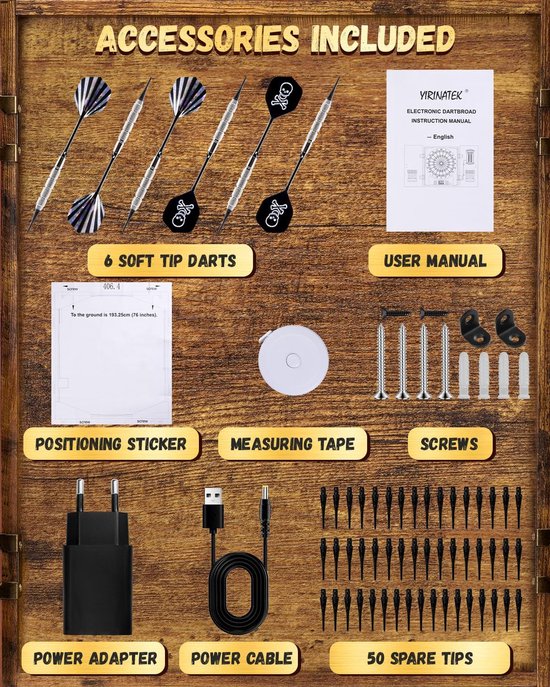 Elektronisch Dartbord - 45 Spellen - Voor 8 Spelers - Inclusief 6 Darts en 50 Tips - Met Scorebord — afbeelding 4