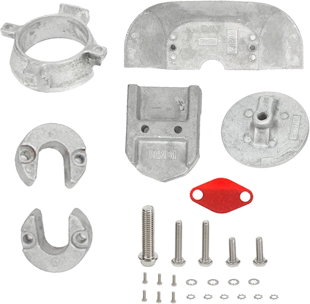Anodeset met 888756Q01, 888756Q03, Sterk, Roestvrij voor Mercruiser One Generation 2 Hekaandrijvingen