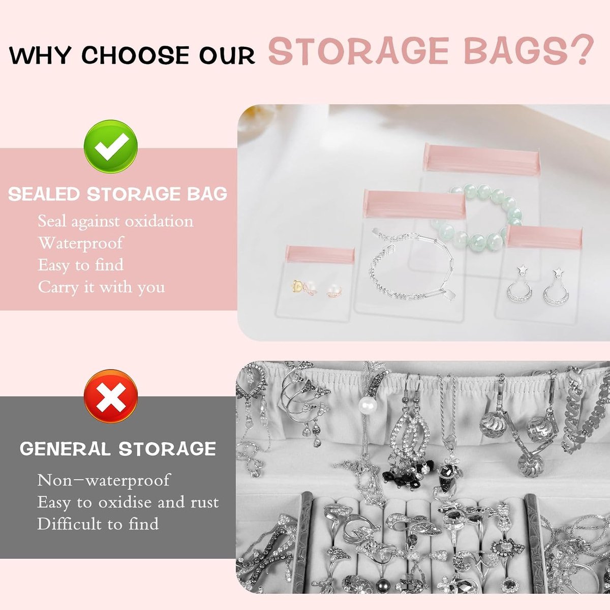 40 stuks EVA anti-aantasting sieraden tassen, anti-aanslag sieraden opslag, reizen sieraden zakje voor ringen, oorbellen, armbanden, sieraden ziplock zakken, duidelijke sieraden organizer