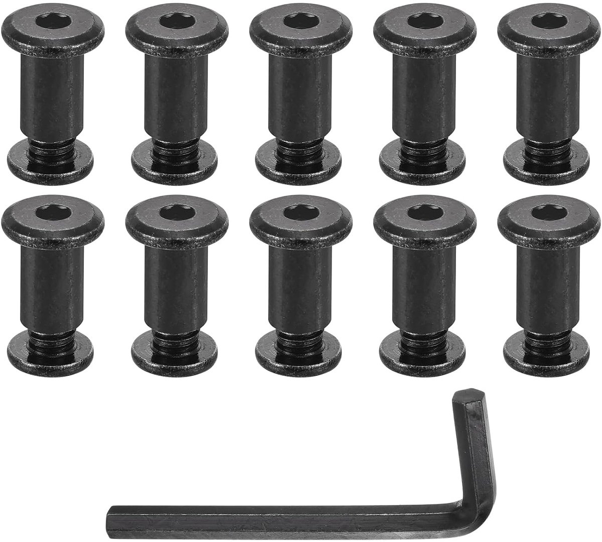 Sets schroefpalen, mannelijk M8 x 8 mm roestvrijstalen schroefklinknagels, vrouwelijk 10x16 zeskantige aandrijving bindingsschroeven riemgesp bindingsbout lederen bevestigingsmiddel