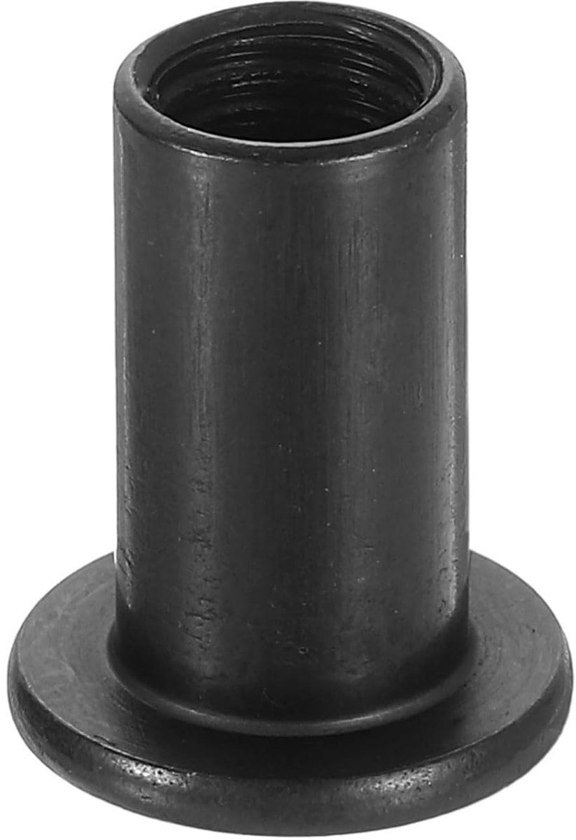 T-moeren, 20 stuks van koolstofstaal, zeskantige dopsleutel, inzetmoer, schroef, paalhuls voor meubels, 18 mm hoogte, zwart