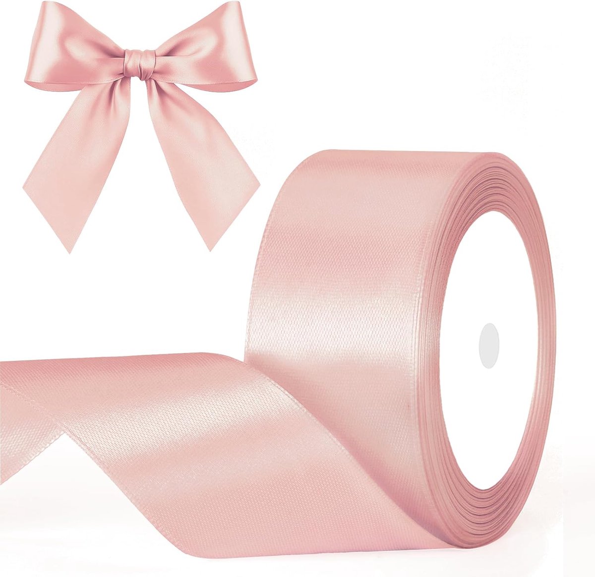 Babyroze satijnen lint 40 mm: decoratief cadeaulint, 22 m lint om te knutselen, decoratielint voor geschenkverpakking, decoratie