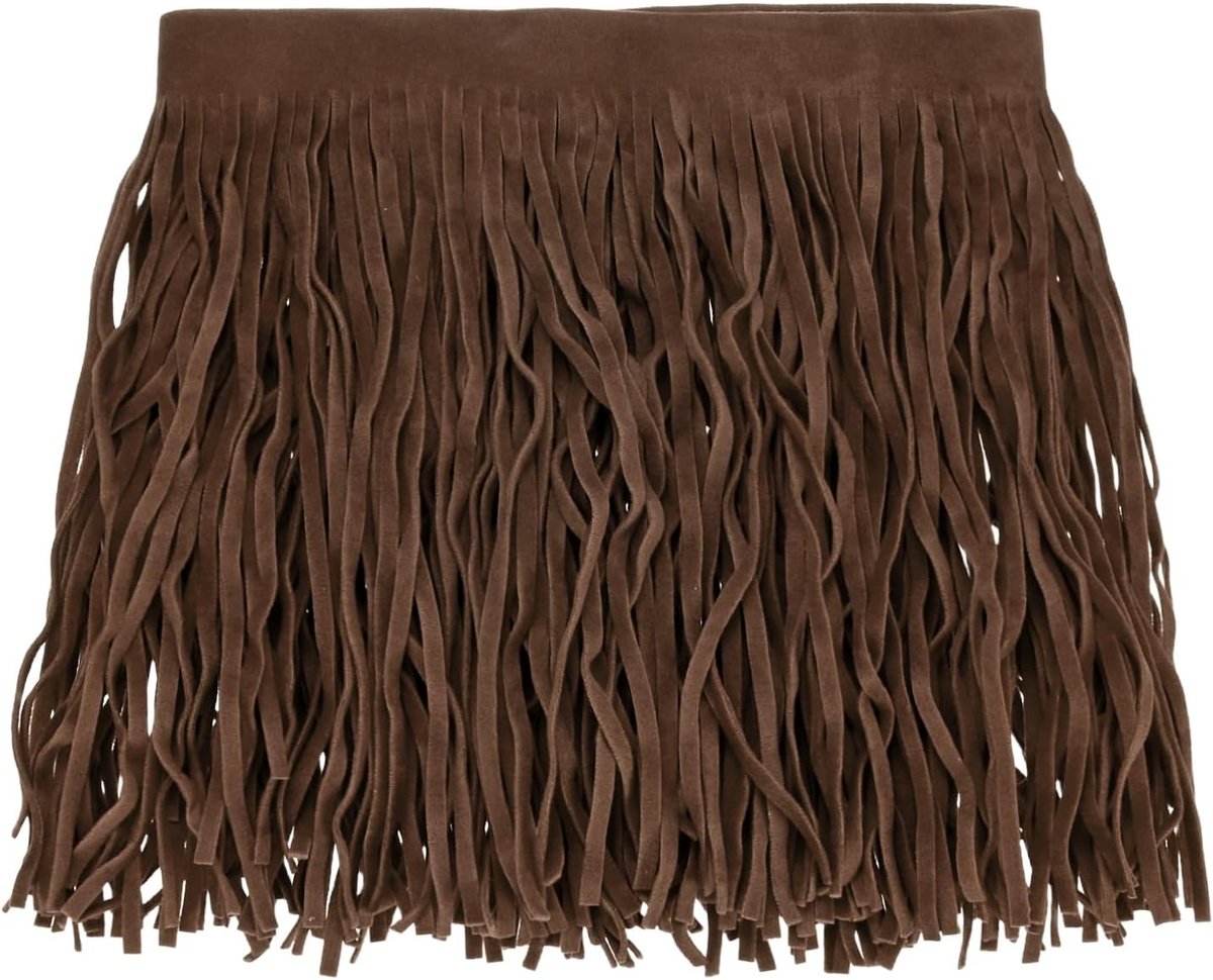 METERXITY PU Lederen Franje Trim, 1 Yard 15,5 cm Donkerbruin Dubbelzijdig Suède Kwastje Naaien Trim voor DIY Ambacht/Naaien Jurk Kostuum/Tassen Schoen Decoratie, Franje Kwastje