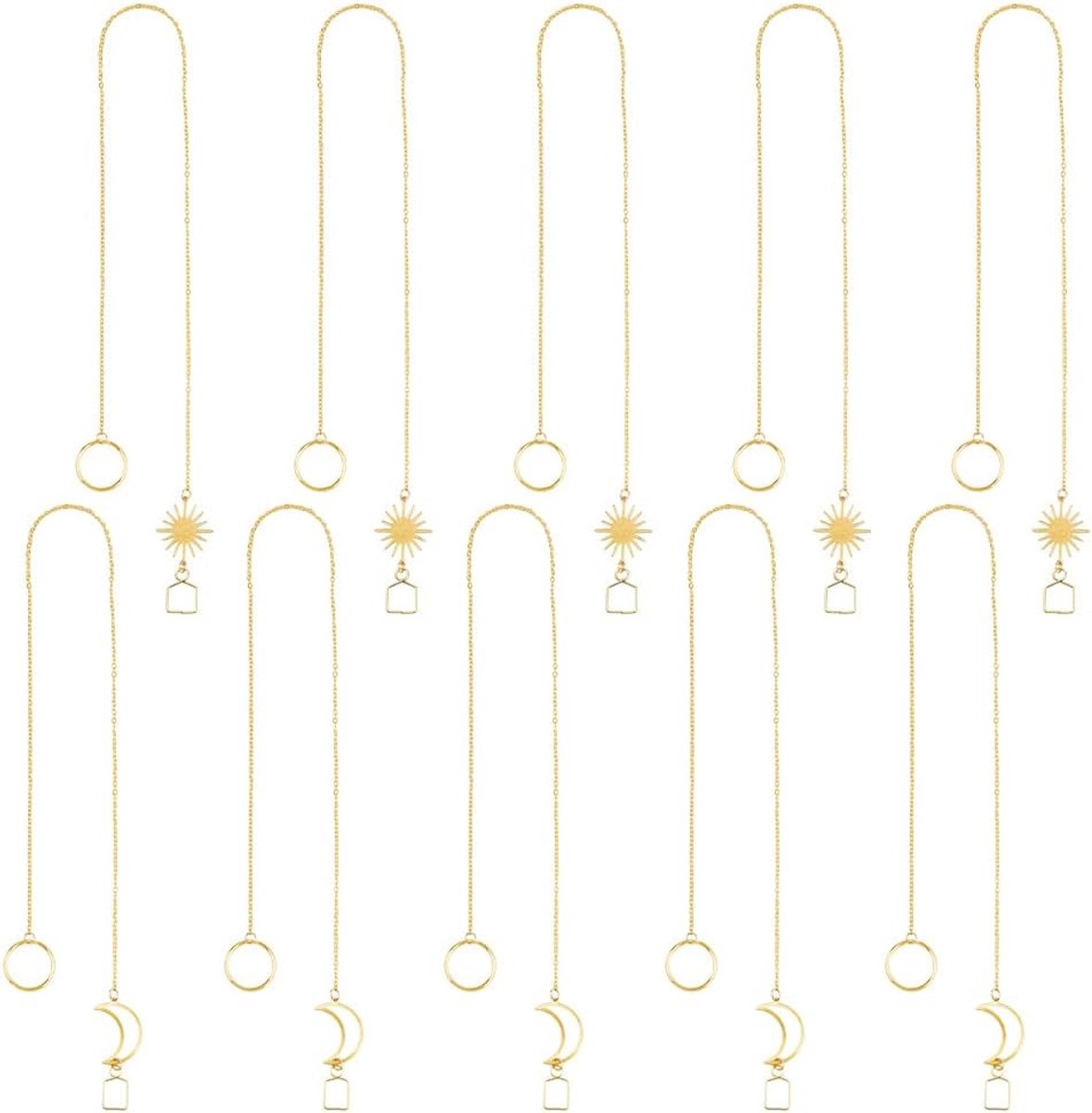 10 stuks Suncatchers Ketting 46,5 cm Kristal Venster Prisma Ketting Maan en Zon Bal Hanger Suspension Chain voor Kristal Prisma Bal Hangers Suspension DIY Boom Decoraties