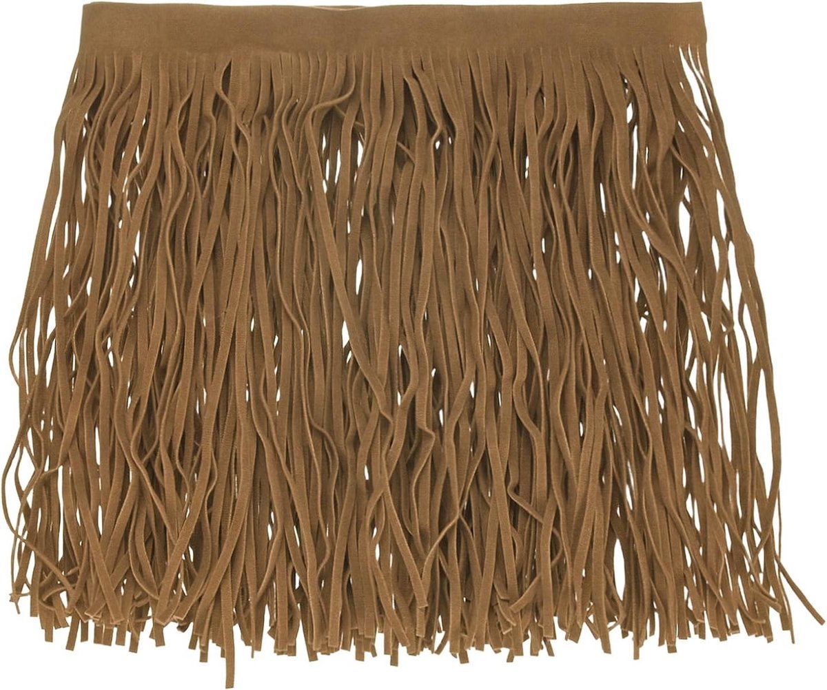 METERXITY PU Lederen Franje Trim, 1 Yard 7,9 Inch Licht Camel Dubbelzijdig Suede Kwastje Naaien Trim voor DIY Ambacht/Naaien Jurk Kostuum/Tassen Schoen Decoratie, Franje Kwastje