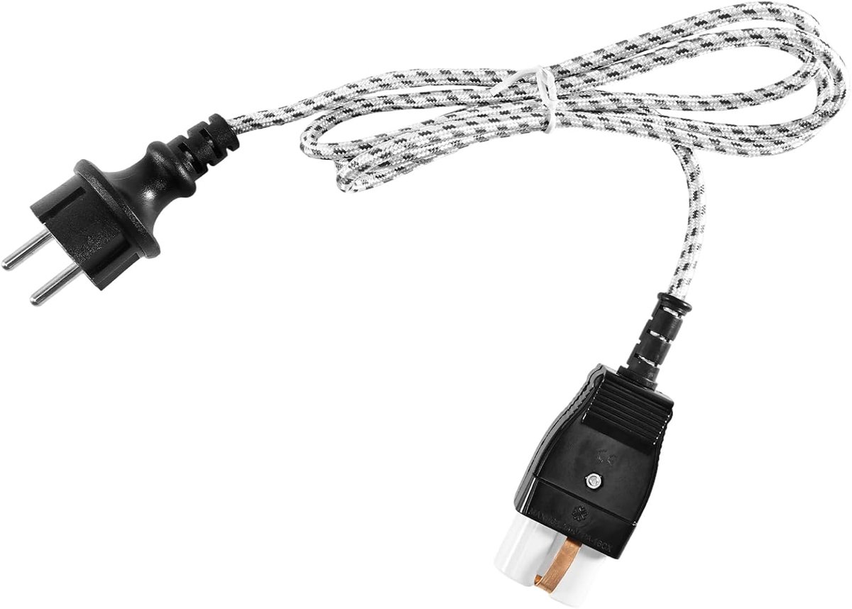 1,5 meter euro-omrekening, keramische hete apparaatstekker met kabel, polige apparaatstekker met keramische inzet voor wafelijzer, verwarmingstoestellen, keramische verwarming, strijkijzers en andere