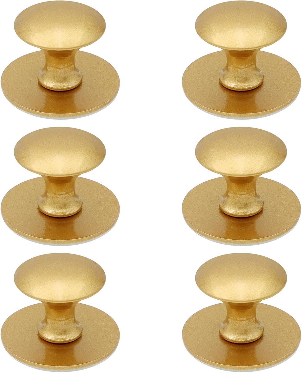 6 stuks gouden zelfklevende kastknoppen, stansvrije ladeknoppen, zelfklevend roestvrij staal, ladegrepen, gouden zelfklevende handgrepen, kast voor laden