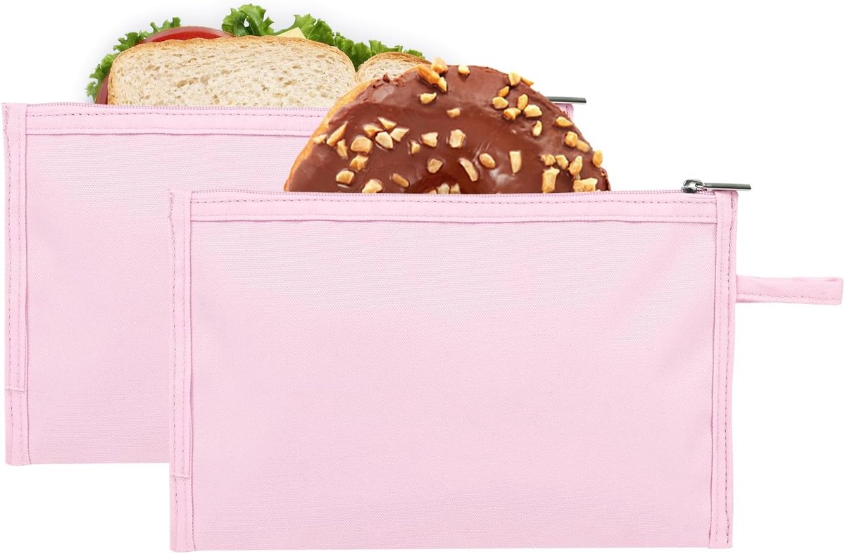 2 Pack Herbruikbare Snack Zakken Klein, Mini Rits Lunch Zakken | Vaatwasmachinebestendig en BPA-vrij, mini-voedselopslag voor werk, reizen, picknick, auto