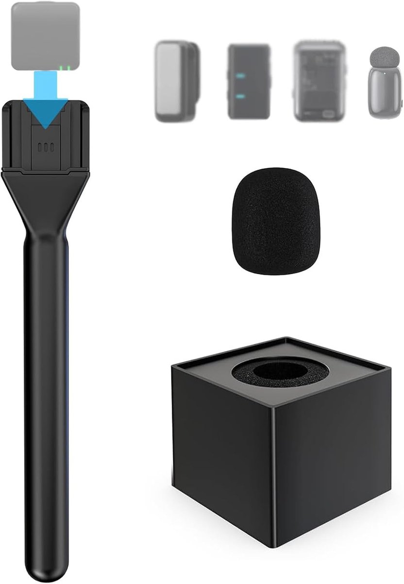 microfoonstandaard professionele windbestendige interview-handgreep met aanpasbare vlag voor vlogging, streaming, podcasts en buitenreportages - universele compatibiliteit met radio