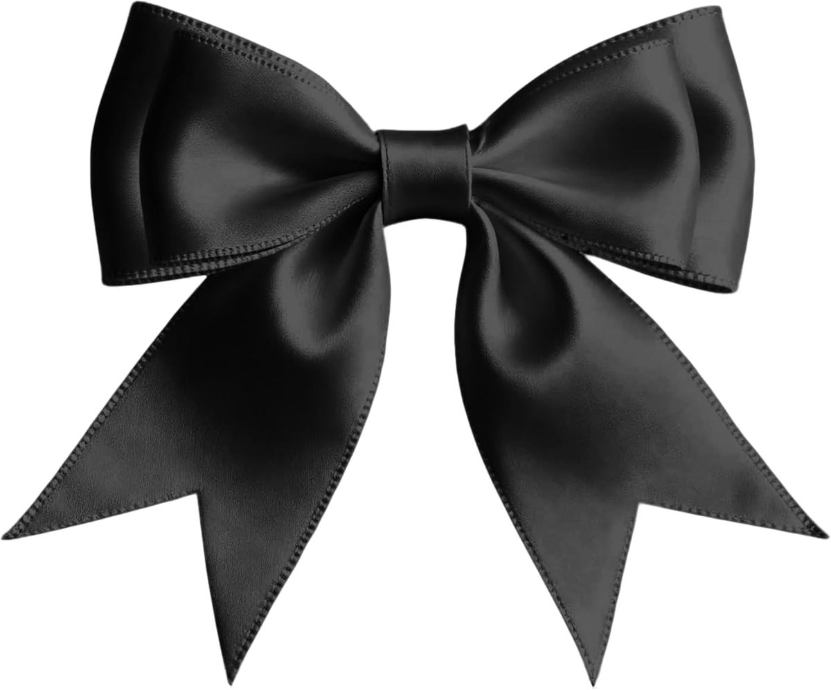Strikken met dubbele staart, 6 x 8 cm, kant-en-klare strikken voor doe-het-zelf handwerk, bruiloft, Kerstmis, Valentijnsdag, decoratie, kaartversieringen (zwart)