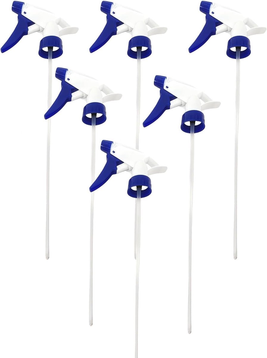 SnelShoppen - 6PCS Blauwe Sprayfles Nozzles Aansluiting Heavy Duty Trigger Spray Vervangingsmondstukken Plastic 28/400 Spuitfles Tops Geschikt voor St