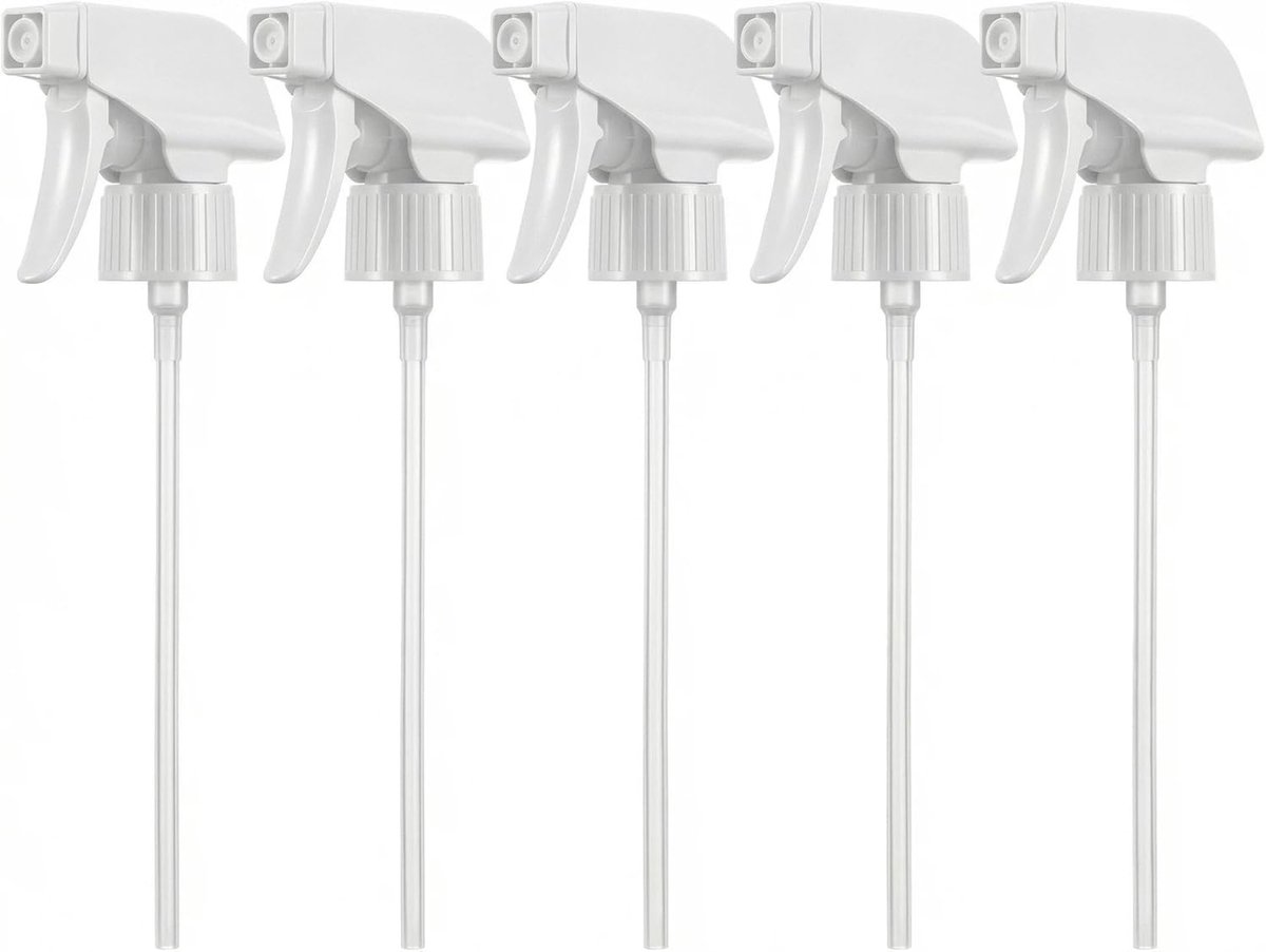 SnelShoppen - 5Pcs Trigger Sprayer Vervangbare Spuitmond met Mist Spray en Stroom Spuitkop Geschikt voor Standaard 8oz/16oz Boston Ronde Spuitflessen
