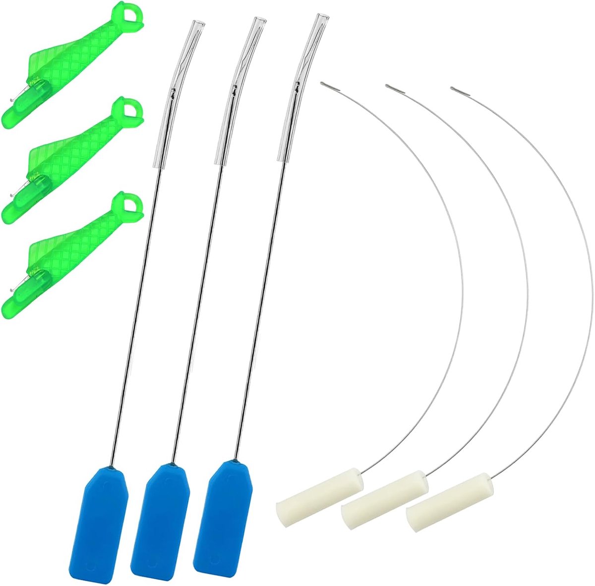 6 stuks serger naaldinrijger set met 3 vis type naaldinrijder, looper threader & overlocker naaldthreaders, serger naald draadsnijgereedschap voor naaimachine handnaaien (9 stuks)