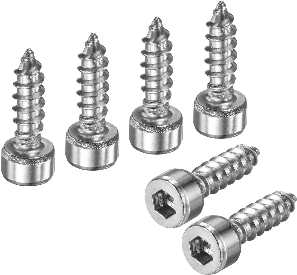METERXITY Zeskantkopschroeven met zeshoekige kop, M4 x 14 mm, roestvrij staal, zeskantaandrijving, voor meubels/machines/doe-het-zelfprojecten, zeshoekige inbusschroeven, 100 stuks