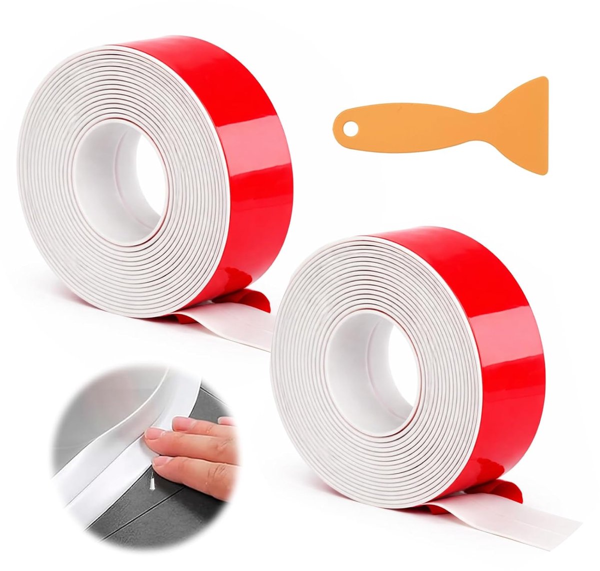 2 stuks zachte plint, zelfklevend, randbescherming, lijsten, wit, 3,2 m x 22 mm, knikstrip voor afdichting, wandaansluitstrip voor keuken, badkamer, vloer, werkblad, douche, wastafel, tegels